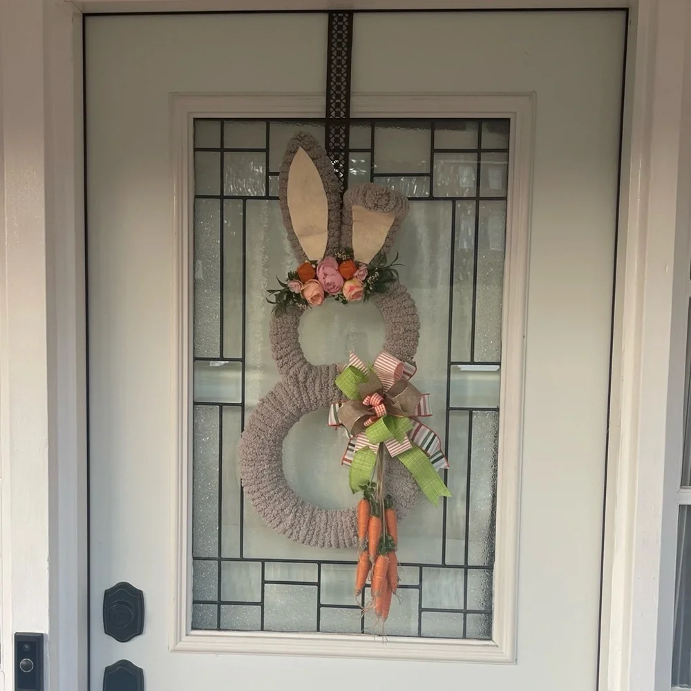 NWT Easter Bunny Wreath for Front Door